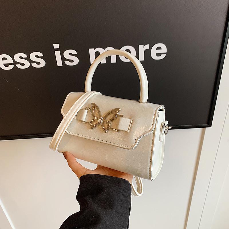 Small Vintage Shoulder Bag For Women 2024 Spring New Casual Butterfly Knot Street Fashion Crossbody Bag