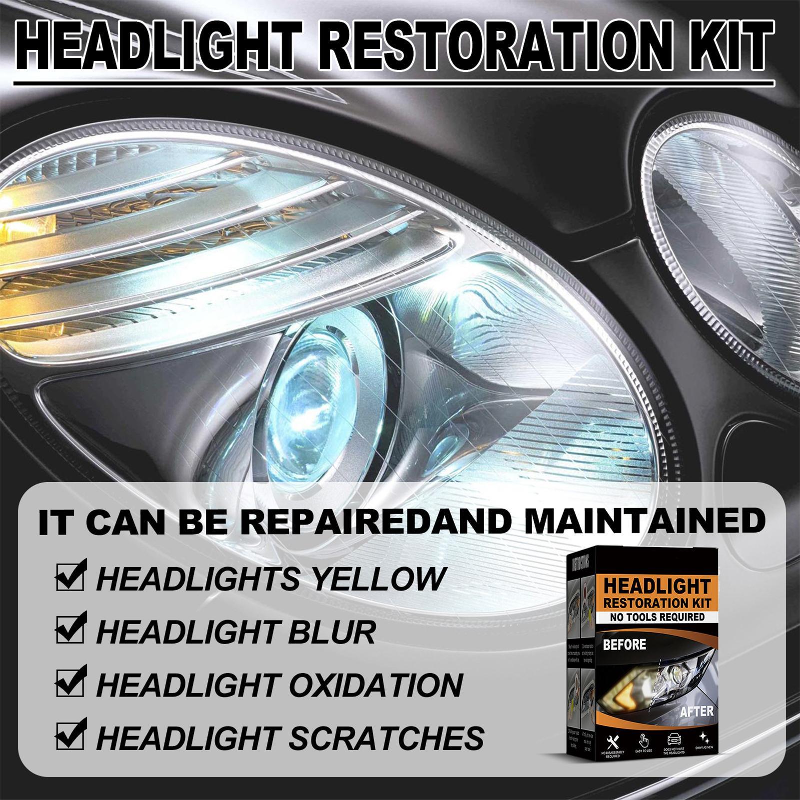 Car Headlight Restoration Kit Headlight Polishing Kit Fog Lights Cleaning Polishing Set For Yellowing Oxidation Removal China Mainland