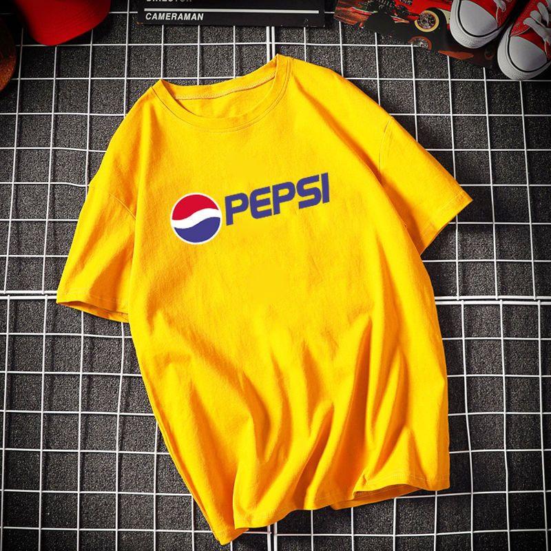 Reine Baumwolle Coca-Cola gemeinsame Geden-Kurzarm-T-Shirt Jugend Hong Kong Stil Marke ins Große Größe Männer und Frauen Paare vielseitig
