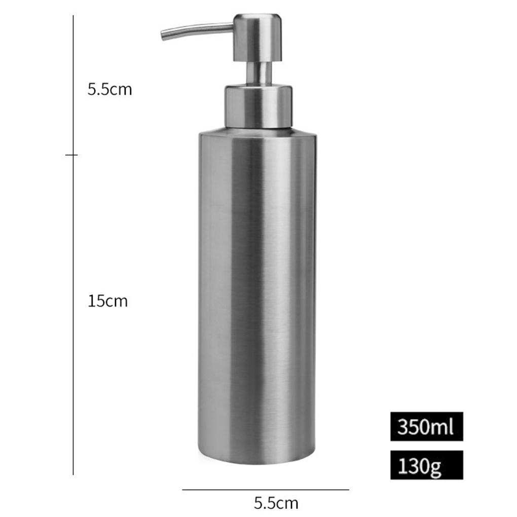 350ml/550ml Bathroom Hand Soap Bottle 304 Stainless Steel Kitchen Sink Countertop Soap Dispenser Silver Bathroom Lotion Bottle