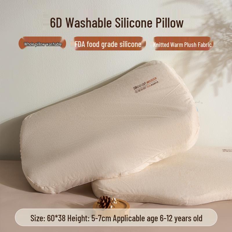 

6D Washable Silicone Neck Protection Pillow for Students 60x38 cm/Single