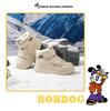 Bobodou Kids' High-Top Snow Boots with Thick Velvet for Boys & Girls, Winter Casual Shoes for Primary Students