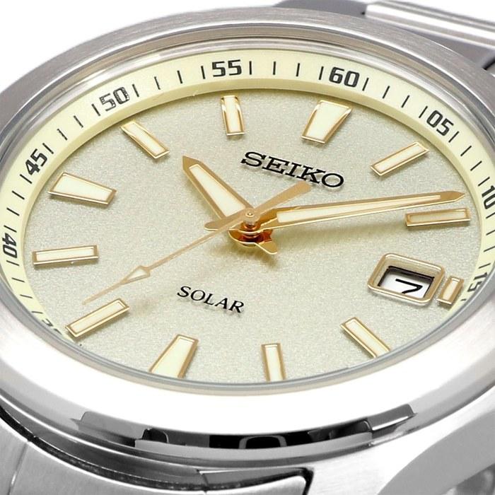Seiko Solar Quartz Watch SBPN069 Silver Champagne Men's