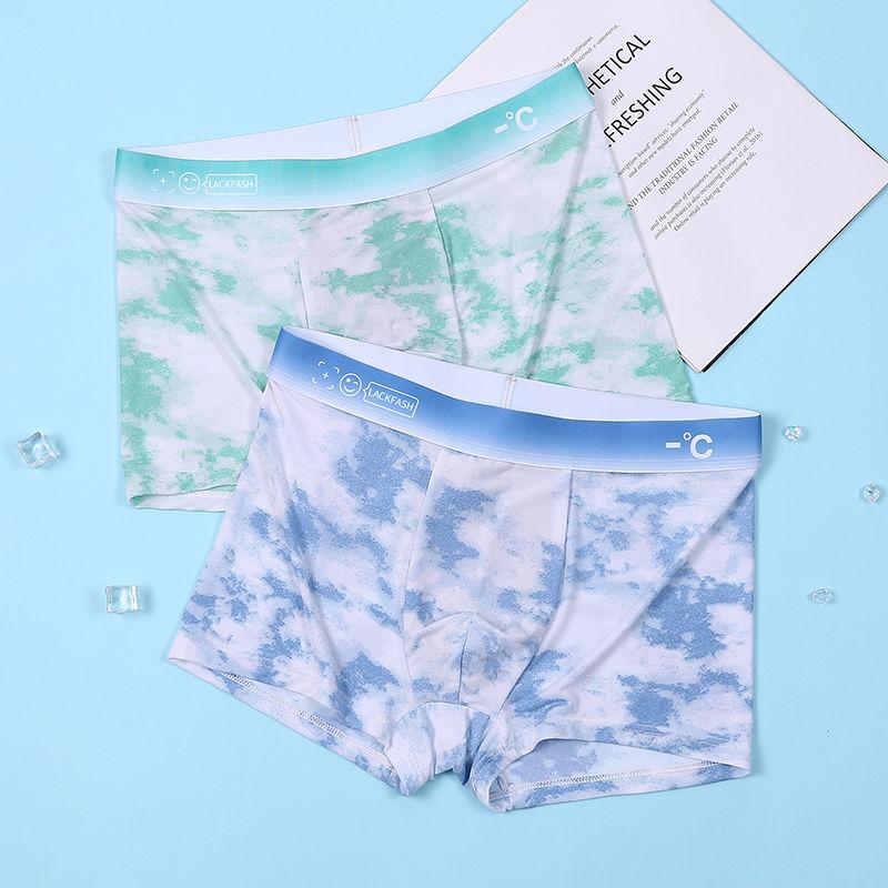 

2/3 шт сексуальное мужское нижнее белье боксеры трусы Ice Silk шорты трусики с выпуклым мешочком трусы стрейч боксерские шорты 3XL синий/зелёный