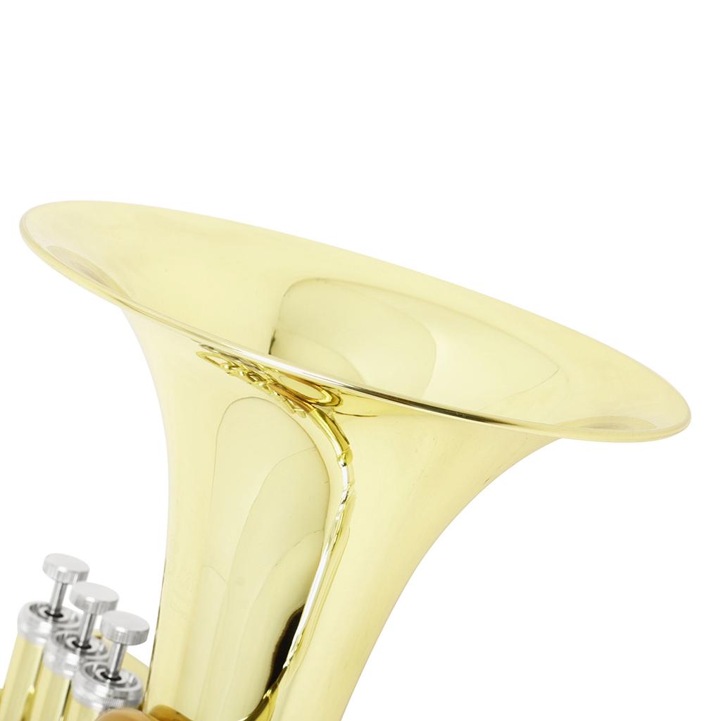 SLADE Bb Euphonium 3-key Vertical Key Tenor Horn Brass Body Euphonium Brass Instrument with Case Gloves Cleaning Cloth