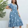 HNXC Damesmode Zomer Lente Korte Mouw V-Hals Hoge Taille Casual Jurken