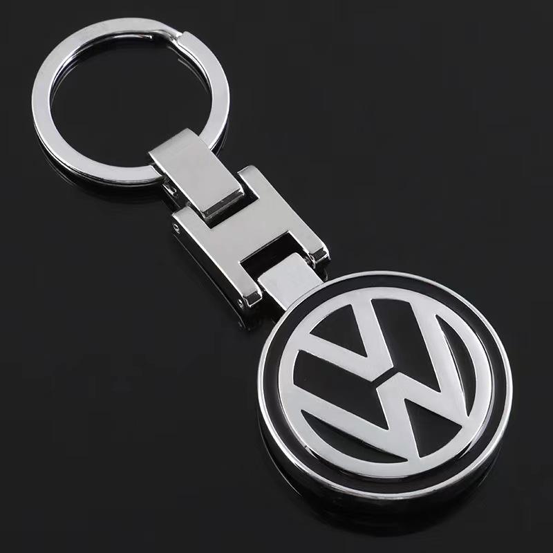 Valve Stems Caps 3D Metal/Leather Car Logo Key Chain Keyring Auto Accessorie For Volkswagen VW Polo Arteon Jetta Phaeton Teramon XV9