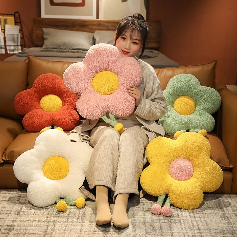 Thickened Warm Flower Cushion Bedroom Floor Cushion Office Waist Cushion Dormitory Seat Cushion Cute Hip Cushion Seat Cushion
