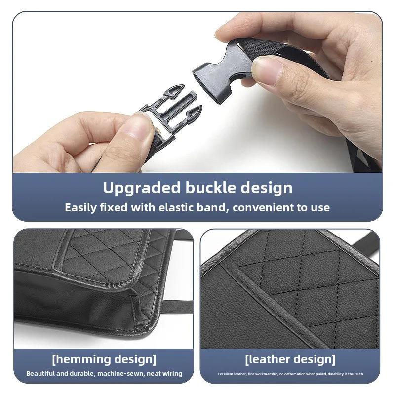1 Multi-Functional Car Seat Storage Bag, Leather Storage Bag, Garbage Bag, Suitable For Most Car Models