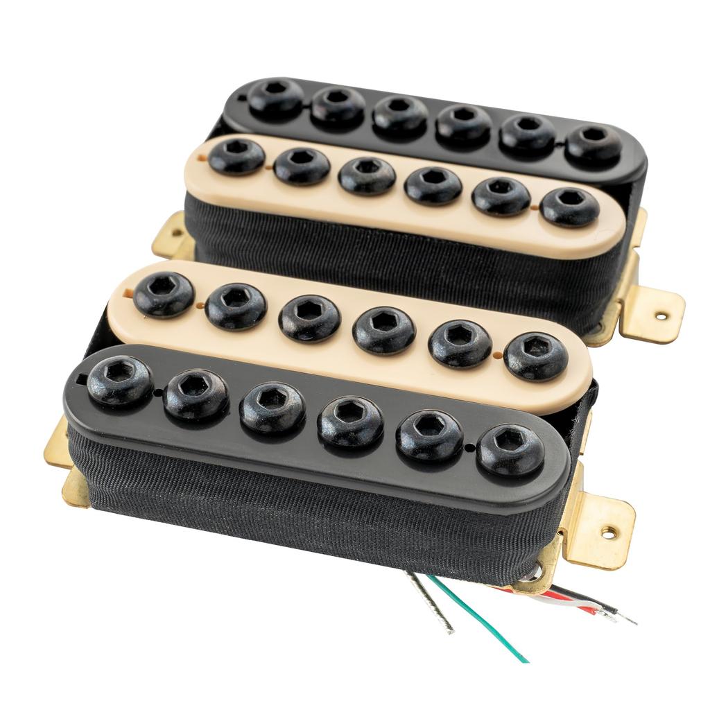 Artec HIVB Invader Ceramic Humbucker Pickups with Hexagonal Pole for Electric Guitar, Zebra (Set of 2)