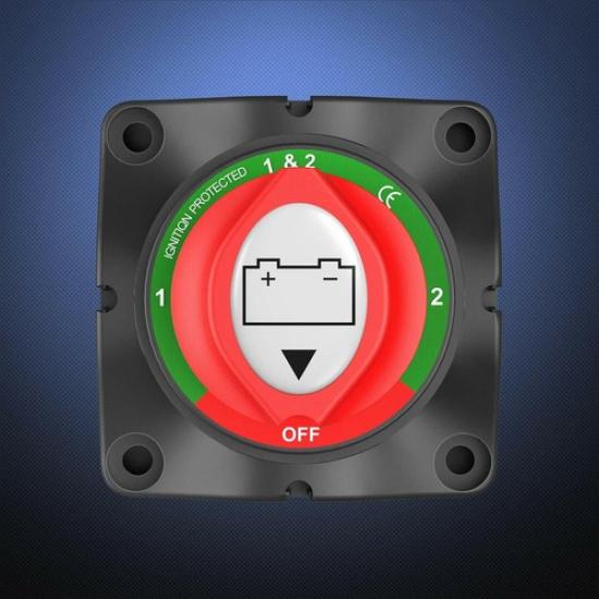 Dual Battery Selector Switch Disconnect for Marine Boat RVs Campers 1-2-Both-Off