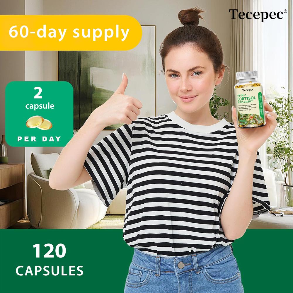 Suplement 10 w 1 na kortyzol, 120 kapsułek