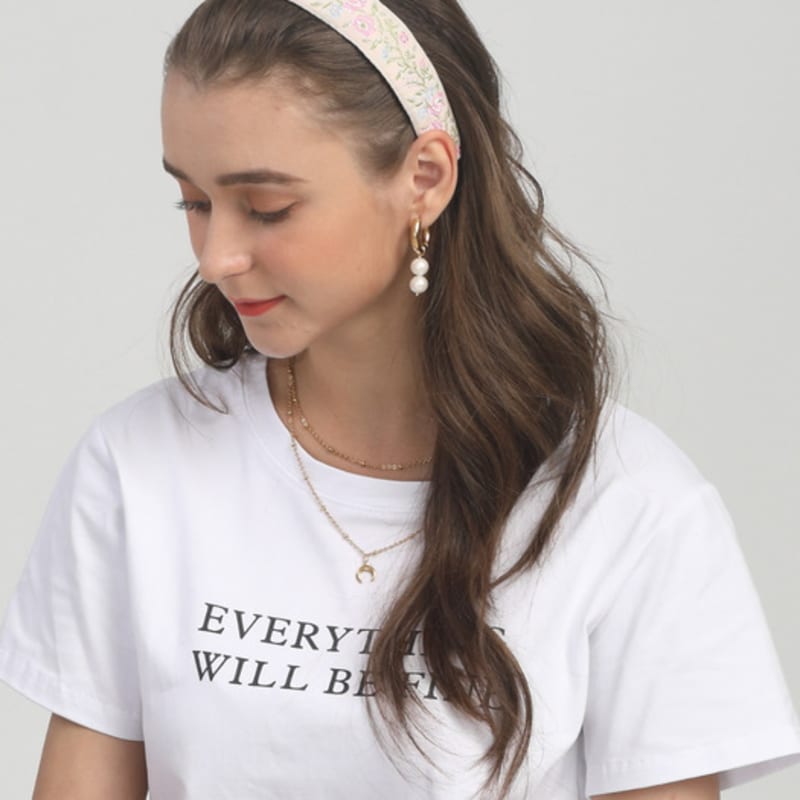 LALA Rosenmuster Haarband P-Weiß Rosa