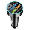 120W Multi-Port USB Car Charger - 1-to-6 Fast Charging Adapter