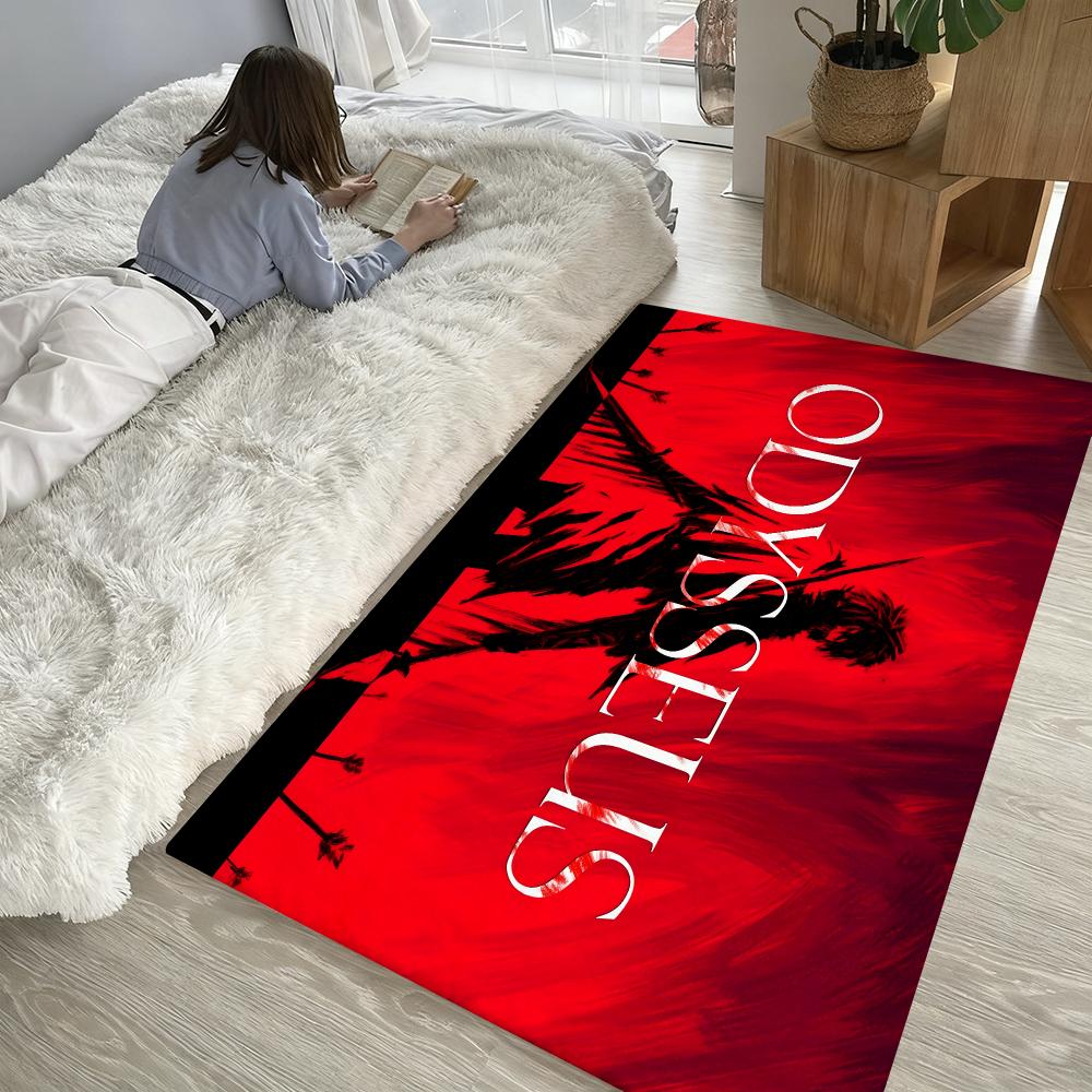The Odyssey TV Floor Mat Soft Thickened Absorbent Non-Slip Bedroom Living Room Door Mat Home Decor Flannel Rugs