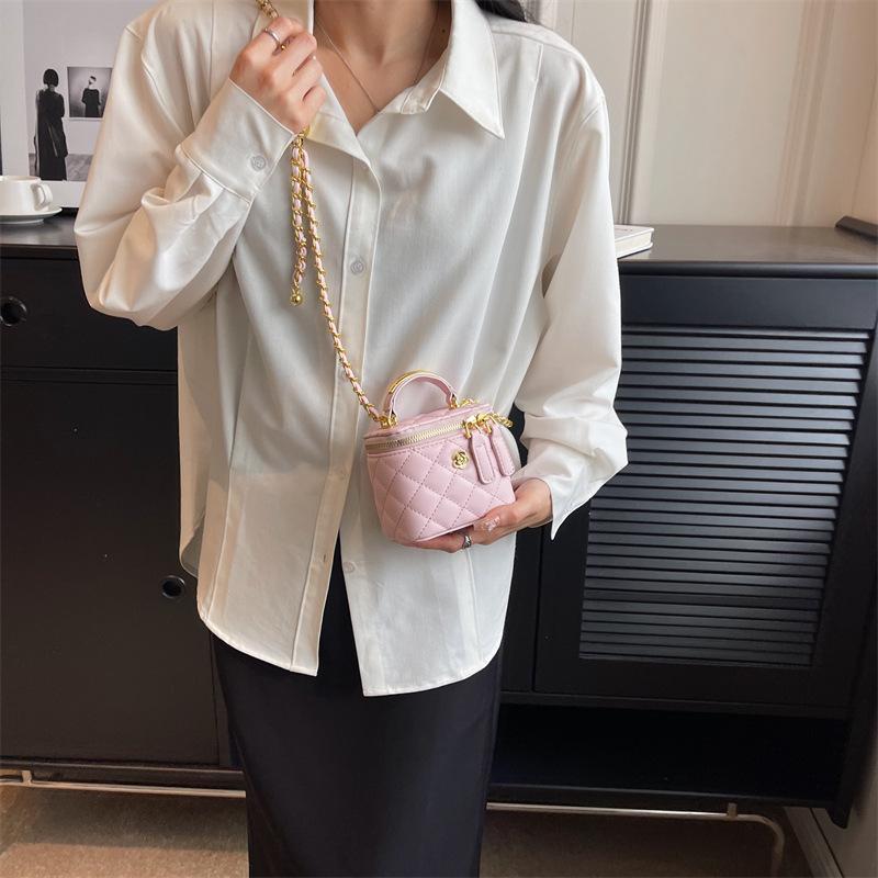 Premium Textur Ausländischer Stil Mini Damen Tasche Frühling und Sommer 2025 Neue Mode Diamantkette Schultertasche Handtrage Kleine Quadratische Tasche