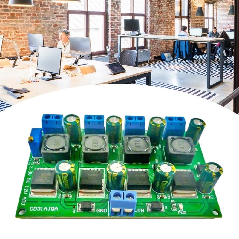 3A 4 Channel 3.3V 5V 12V Adjustable Step Down Converter Module Regulator Board Power Supply Circuit Power Module