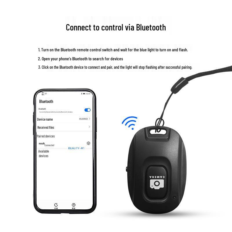 Wireless Bluetooth Selfie Remote: One-Button Control for Photos & Videos