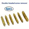 6pc HSS Extractor Double Head Screw Slide Tooth Removal Screwdriver Screwdriver Bit Broken Wire Tool Set