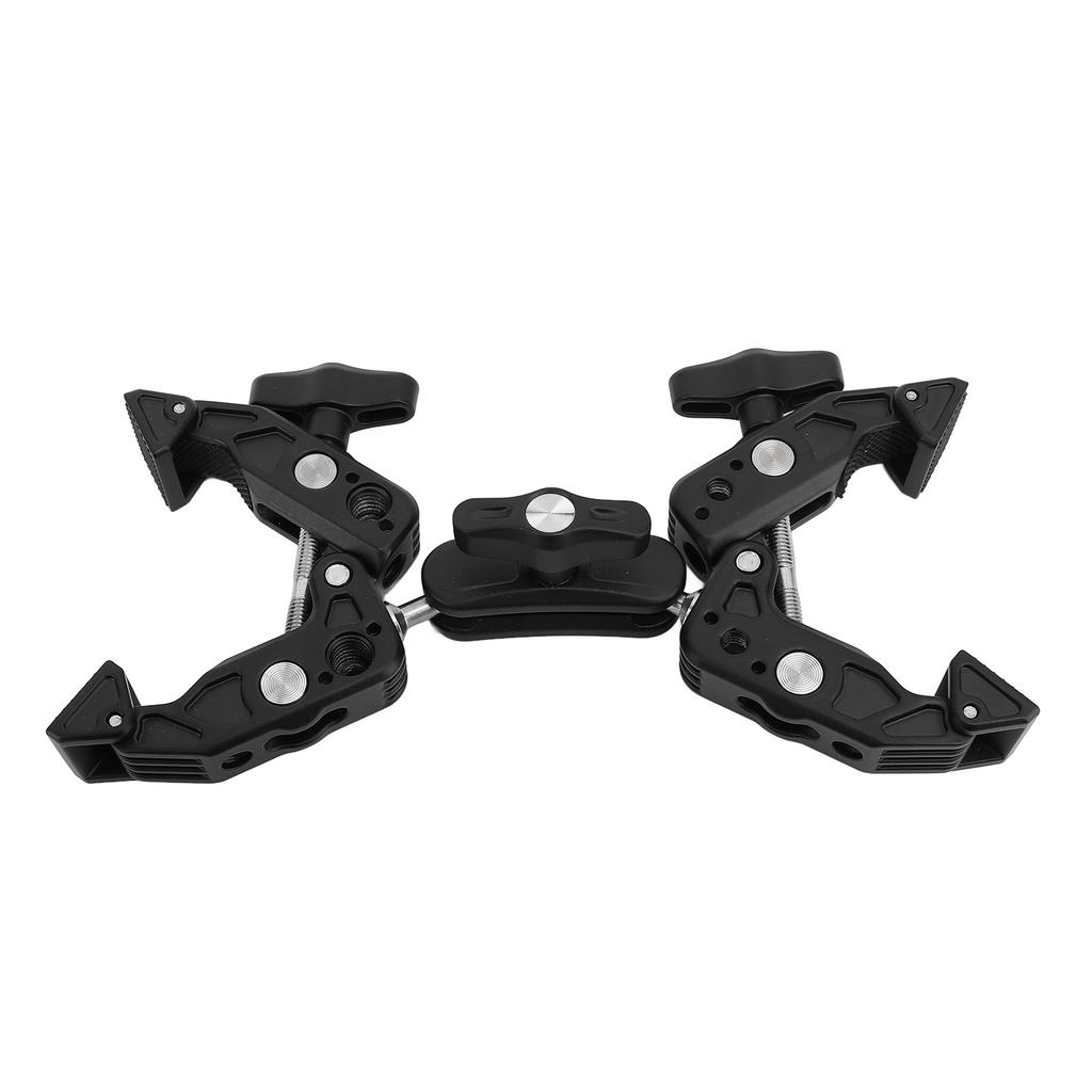 Double Super Clamp Camera Mount Aluminum Alloy Camera Mount Ball Head Clamp Adapter with 1 4 3 8 Inch Interface for