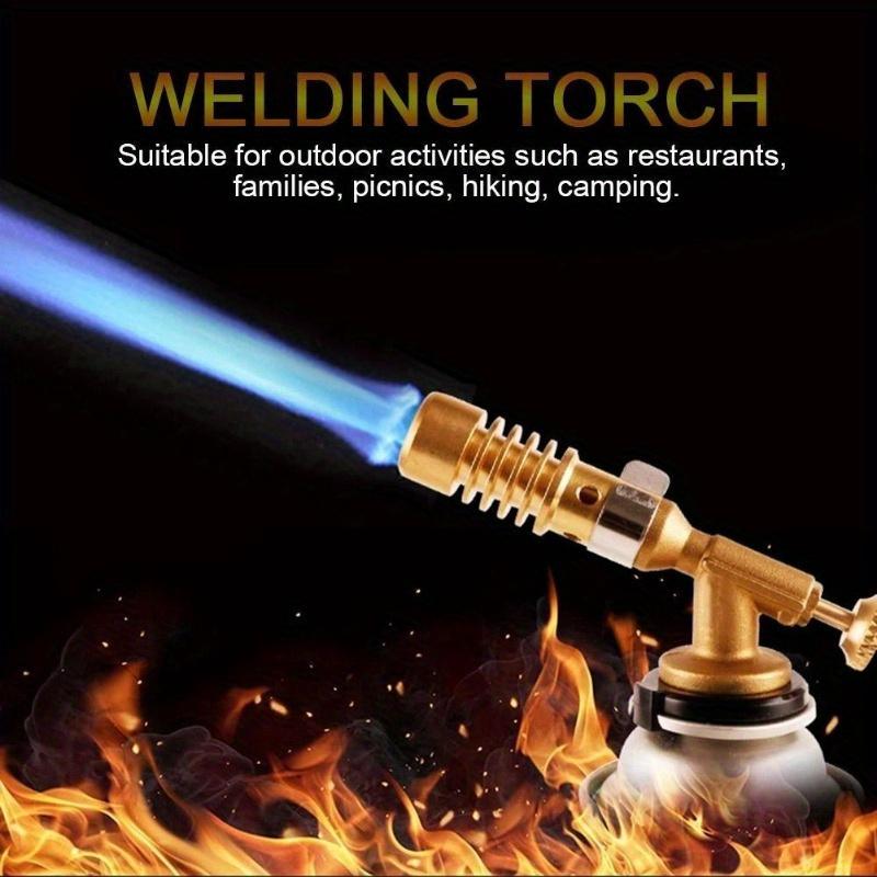 1pcs New Portable Gas Torch Flame Gun Blowtorch Copper Flame Butane Gas-Burner Lighter Heating Welding for Outdoor Camping BBQ Spray Gun