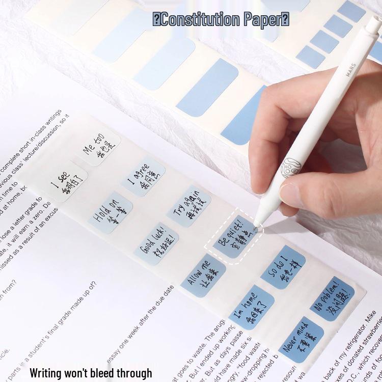 Gradient Writable Index Tabs: Quick-Drying Sticky Notes, Bookmarks, and Classification Labels for Students