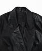 Leftseoul Synthetic Leather Oversized Jacket [Black]