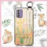 Lanyard Protective Phone Case For Nokia G42 5G Wristband Ring Kickstand Anti-dust Oil Painting Back Cover Wrist Strap