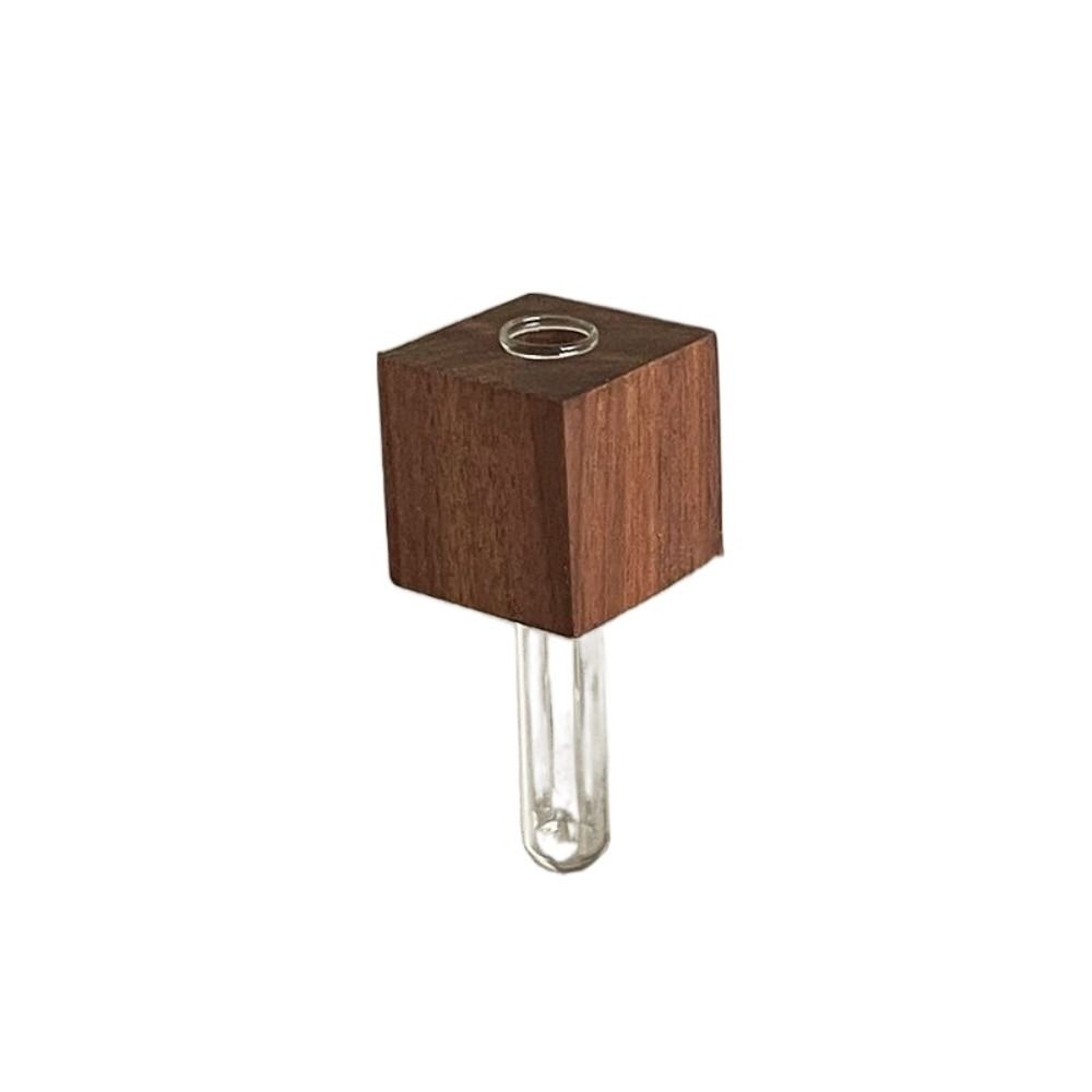 Creative Magnetic Test Tube Vase Solid Wood DIY Simulation Flower Vase  Flower Arrangement S-black walnut