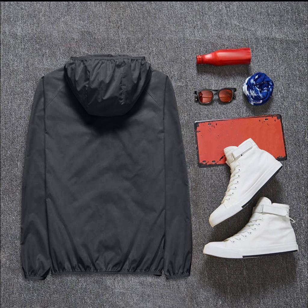 Women's Solid Colored Hooded Long Sleeved Jacket, Windbreaker, Sun Jacket, Outdoor Sports Jacket