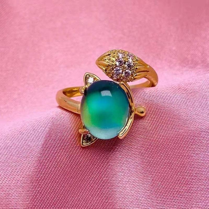 Women's Temperature-Sensitive Color-Changing Fox Ring - Non-Fading, Elegant Jewelry Ideal for Valentine's Day or Friendship Gift