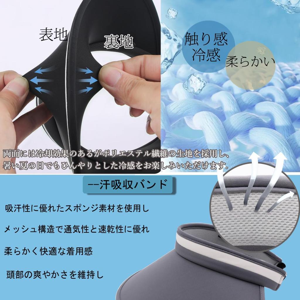 Sonne UV Sonne Breit UV Kinn Klein Schweiß Groß Outdoor [Sandyting] Damen Visor, Schutz, Hut, Krempe, Schutz, Riemen, Gesicht, Saugfähig, Kühl, Größe,