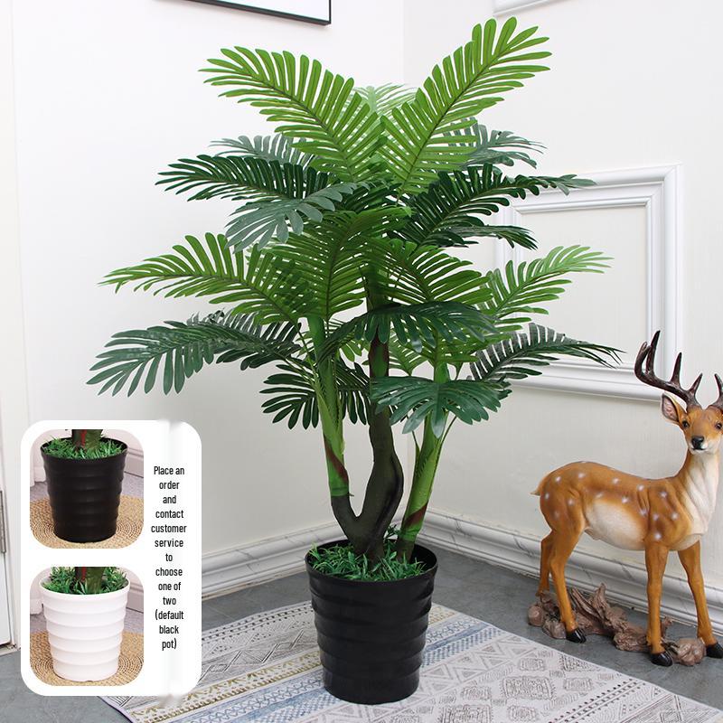 Große künstliche Fischschwanzpalme als Zimmerpflanze | Indoor-Kunstgrün für die Wohnzimmerdekoration