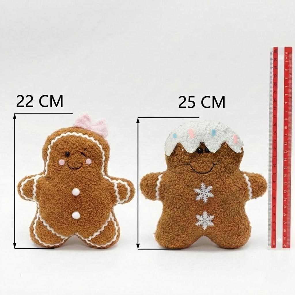 Gingerbread Man Christmas Plush Pillow - Cute Cartoon Sofa Cushion and Festive Decoration Gift