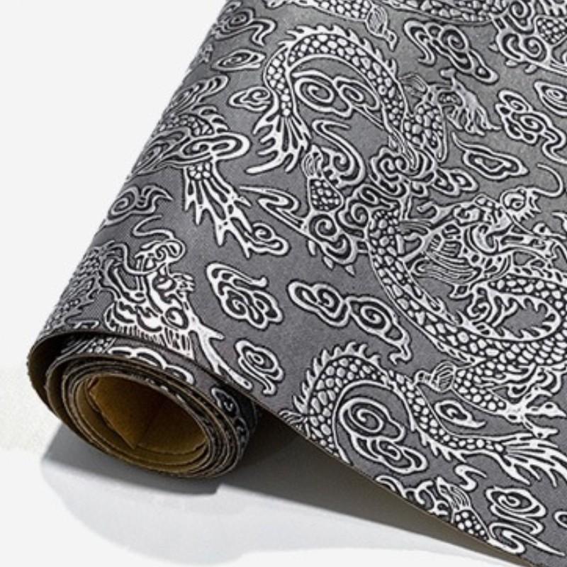 Loong Samolepicí kožená záplata Luxusní dračí vzor Vystouplá texturovaná lepicí páska Nálepka Pohovka Interiér auta PVC kůže