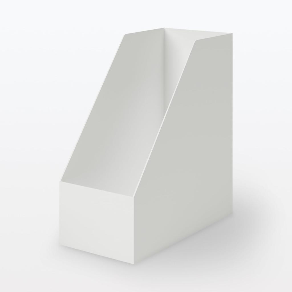 MUJI Recycled Polypropylene Stand File White W15 X X 83904357 Box, Wide, Gray, Approx. D27.6 H31.8cm,