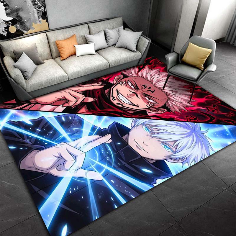 Duel of Flames and Frost Anime Style Carpet Suitable for use as an anti-slip game mat for living room and bedroom sofas
