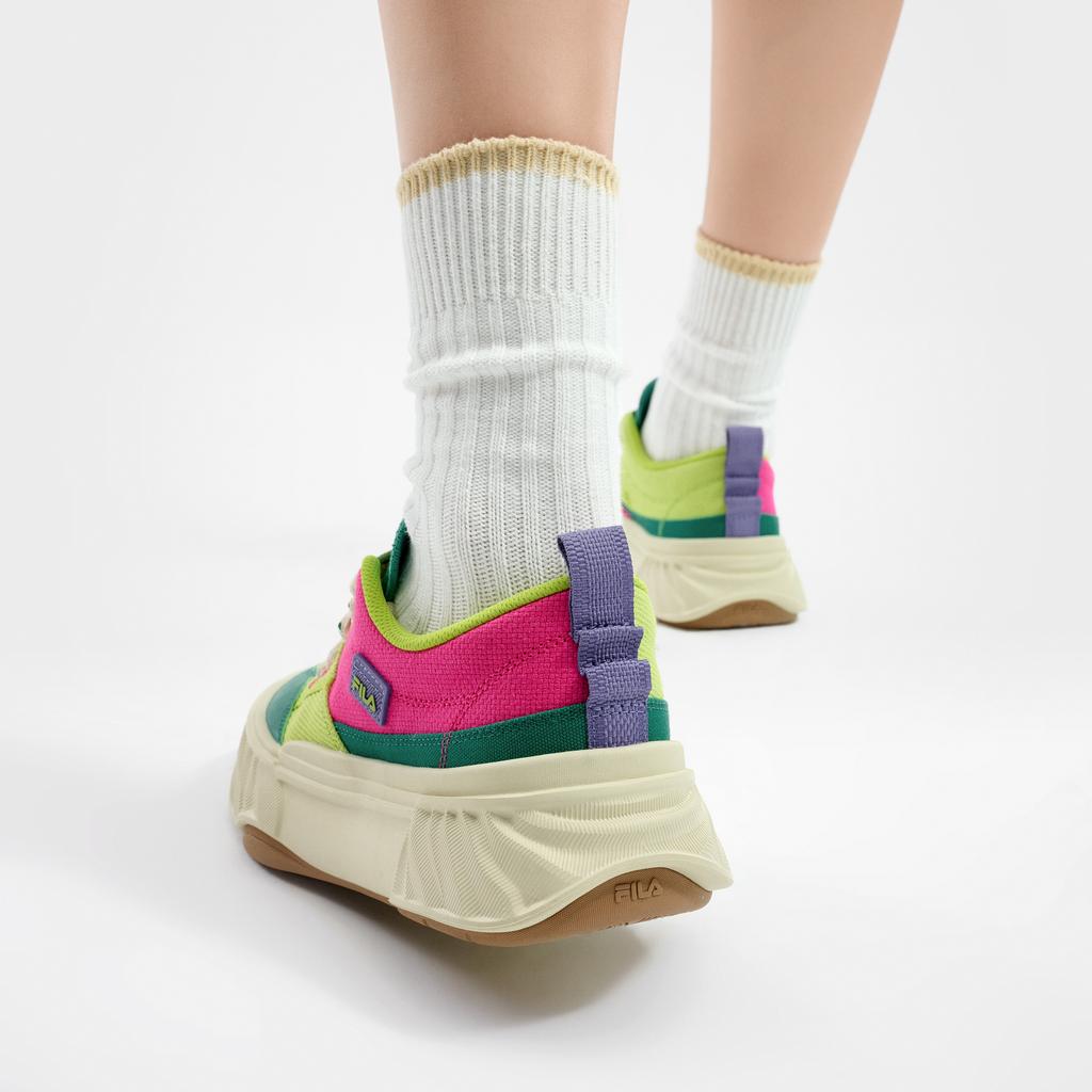 New FILA Fosso Chuanxing Shoes Abrasion Resistant Low top Canvas Shoes Women's Green Pink F12W422304FBT
