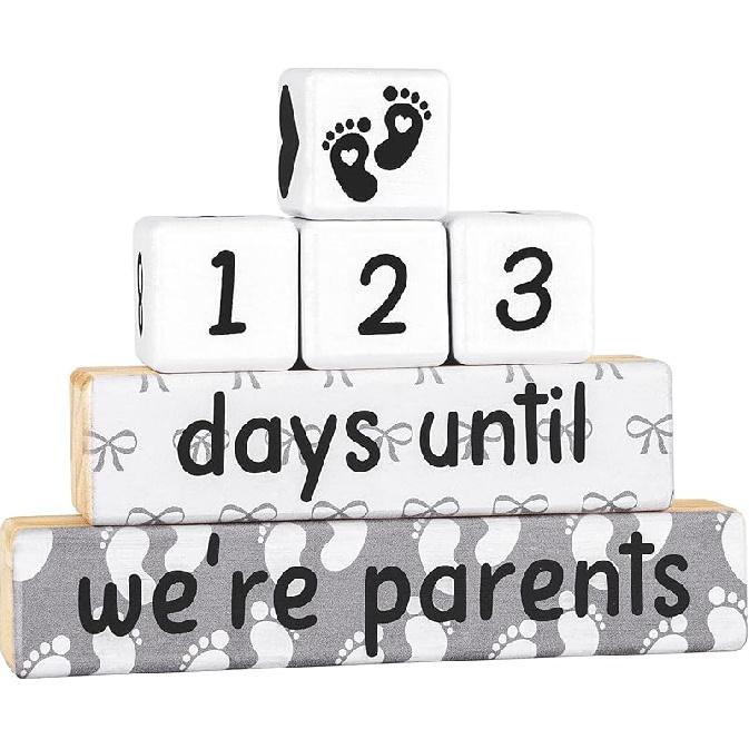 Pregnancy Announcement, Baby Reveal Countdown Due Date Blocks- Weeks/Days Until Baby Arrives, Announcing Pregnancy Countdown Blocks, Expecting We re Parents