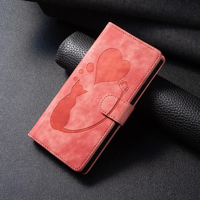 

Flip Case on For Etui Samsung Galaxy S24 Ultra Case Cat Leather Book Cover For Samsung S 24 S23 S22 S21 Ultra S24 Plus S20 FE For Galaxy S24 оранжевый