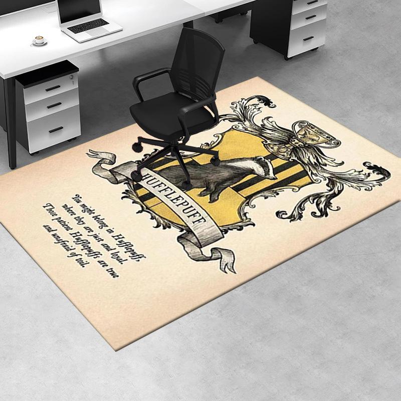 

Hufflepuff Crest Poster - Hogwarts House Decor Office Mat Home Decor Office Desk Chair Rugs Chair Carpet for office Chair Mat Gift For Hallo 60cm by 90cm
