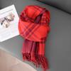 New Women's High end Imitation Cashmere Plaid Scarf for Autumn and Winter Warm  Soft and Versatile Scarf and Shawl Dual Use