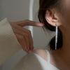 Elegent Bright Silver color Long Tassel Earrings Women's Simple Earlines Shiny Chain Fashion Earrings Wedding Y2K Jewelry