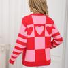 Ladies' Fashionable Heart-shaped Sweater, Loose And Versatile Valentine's Day Knitted Pullover Sweater