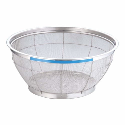 Endo Shoji Commercial TKG New Mammoth Color Shallow Strainer, 43cm, Blue, Stainless Steel, Made in Japan, AZL4742