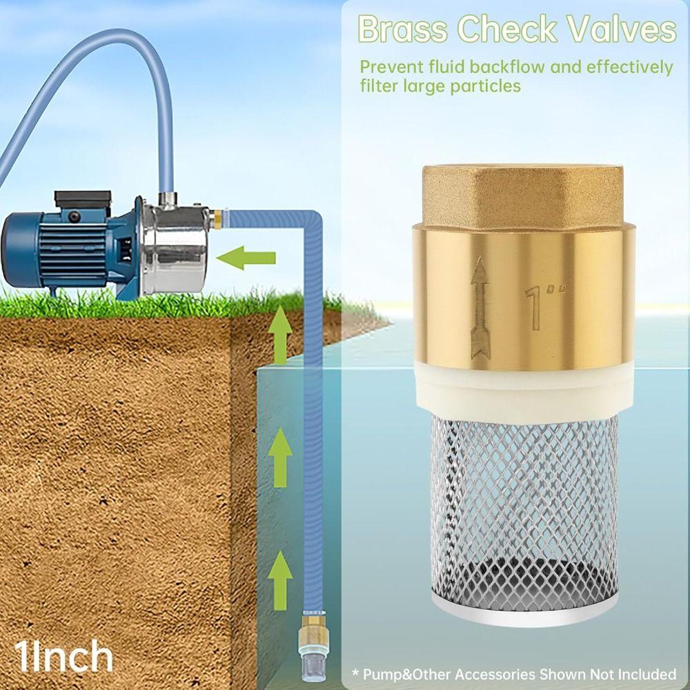 Brass Material Foot Valve 1/2" 3/4" 1" One Way Valve Durable Bottom Valve