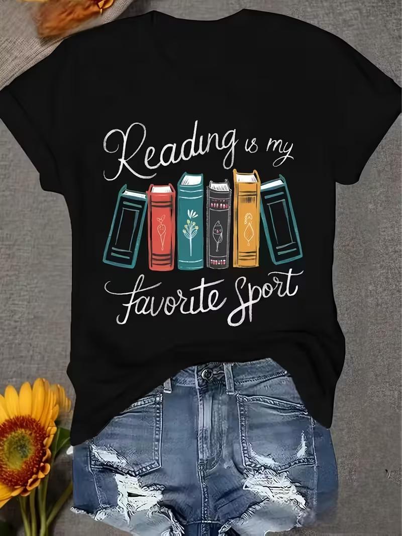 

Womens Black Short Sleeve TShirt I Like Books More Than I Like PeopleFront Print with Floral Book Design Top for Book Lovers 3XL