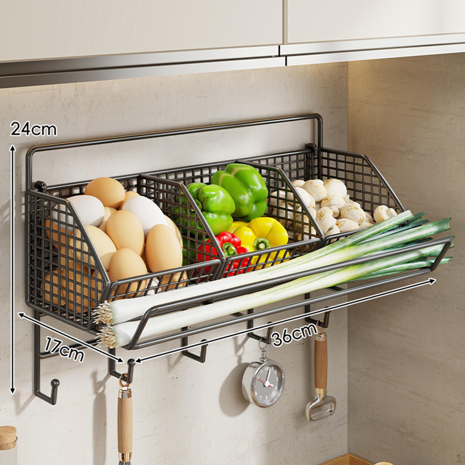 

Кухонная настенная подвесная корзина Металлическая проволока Хранение лука, имбиря и чеснока Многоцелевая