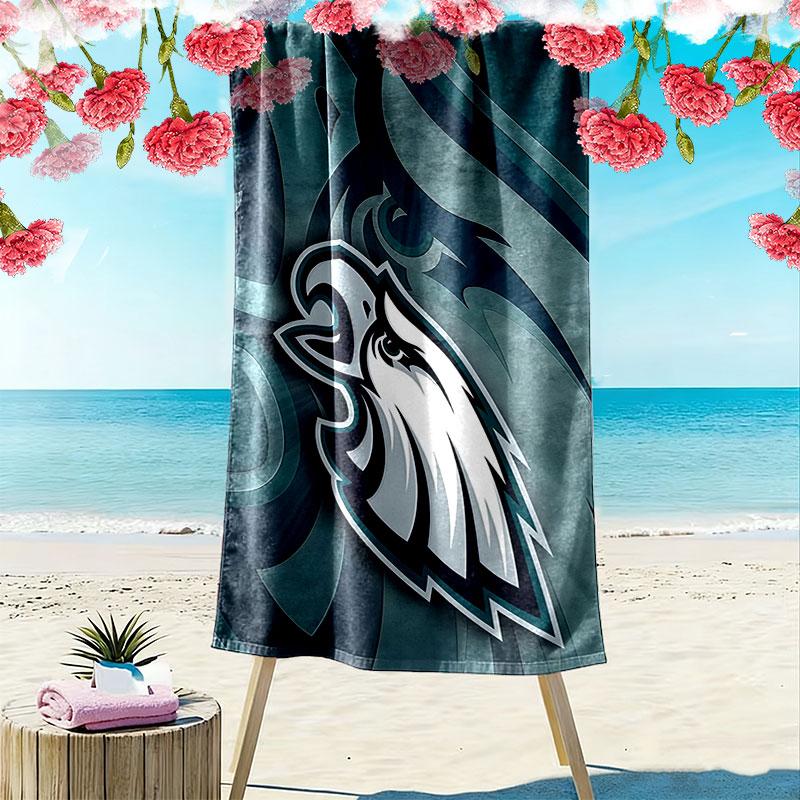 PHI Eagles Print Strandtuch, Großes Weiches Schnelltrocknendes Handtuch für Strand Camping Schwimmen