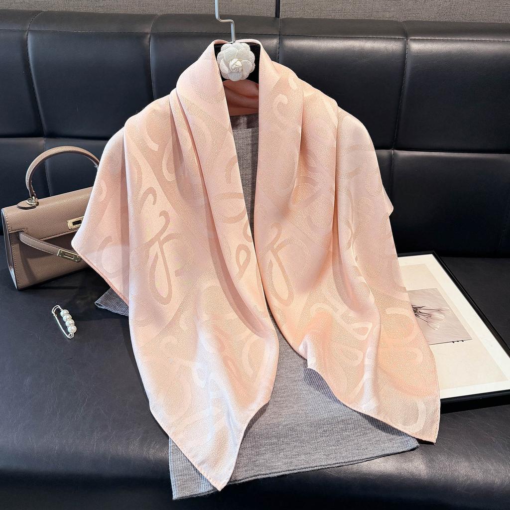 Spring Tencel Cotton Silk Scarf Fashion Classic Big Brand Style Square Scarf Shawl Women High-End Scarf Women